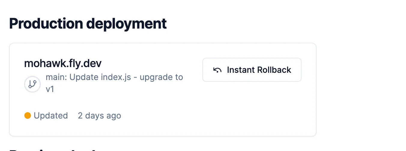 Production deployment